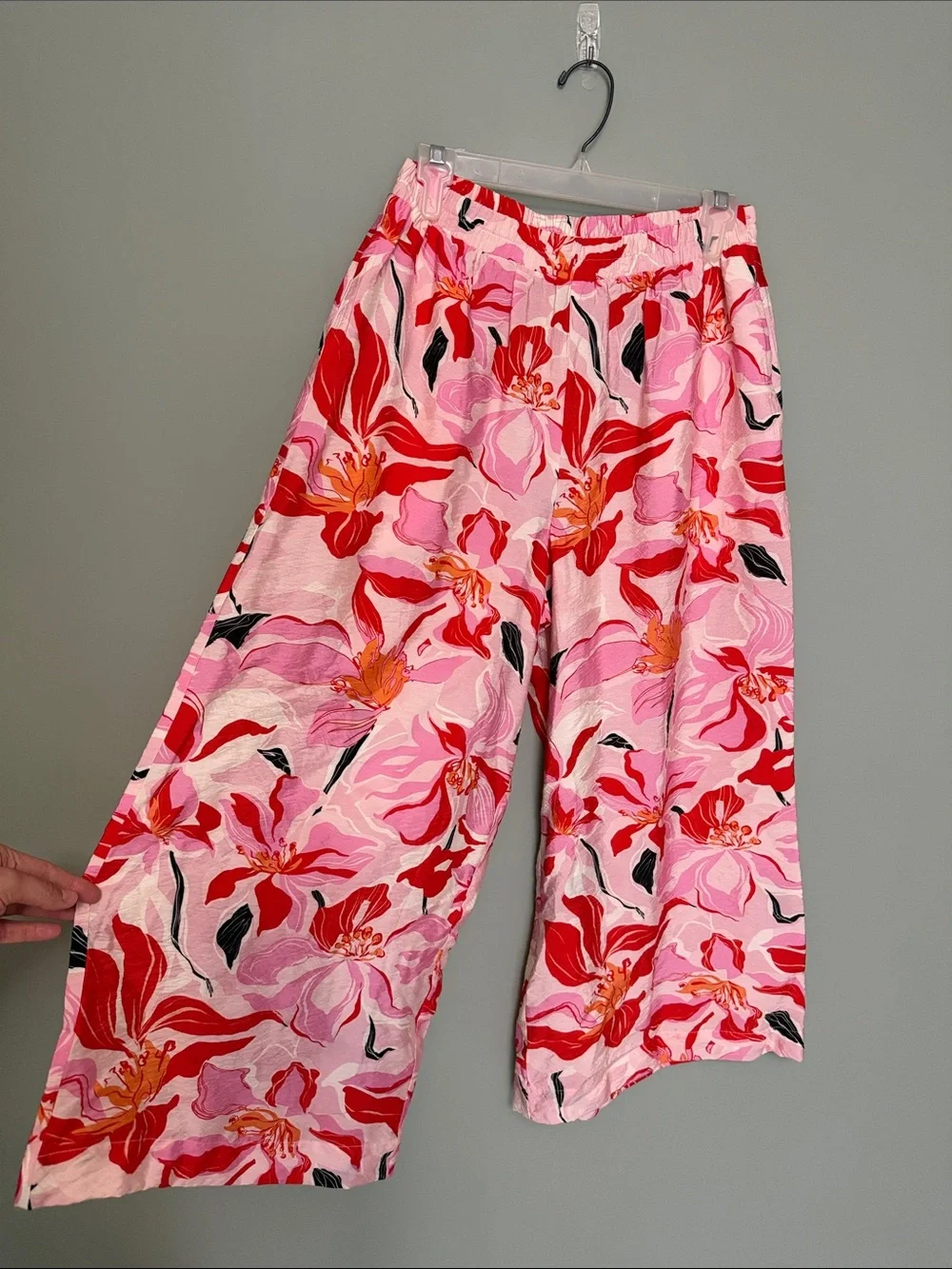 NWOT Melloday 2-Piece Floral Matching Set Pink Wide Leg Pants & Blouse